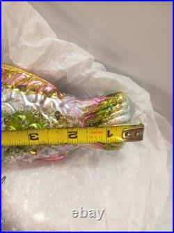 Vtg Lot of Handblown Glass Christopher Radko Ornaments Fish + Shell + Garland