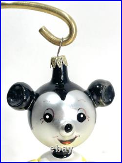 Vtg Radko Kissing Cousins Christmas Ornament Mickey Minnie Mouse Glass Flaw