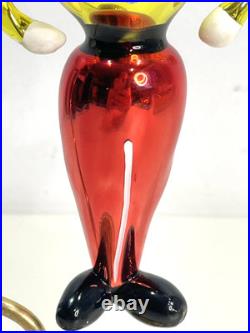 Vtg Radko Kissing Cousins Christmas Ornament Mickey Minnie Mouse Glass Flaw