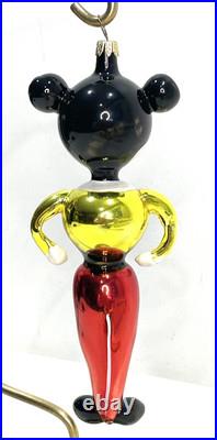 Vtg Radko Kissing Cousins Christmas Ornament Mickey Minnie Mouse Glass Flaw
