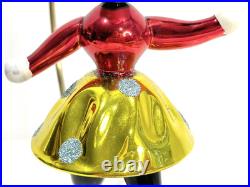 Vtg Radko Kissing Cousins Christmas Ornament Mickey Minnie Mouse Glass Flaw