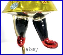 Vtg Radko Kissing Cousins Christmas Ornament Mickey Minnie Mouse Glass Flaw