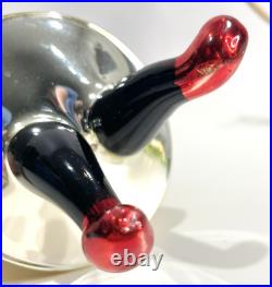 Vtg Radko Kissing Cousins Christmas Ornament Mickey Minnie Mouse Glass Flaw