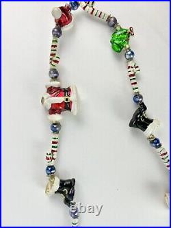 Vtg Radko Santa's Wardrobe Glass Garland Christmas 3' 02-0550-0 Candy cane