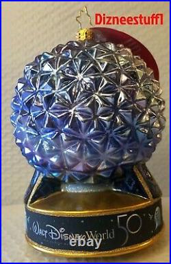 Walt Disney 50th Anniversary Epcot Spaceship Earth Christopher Radko Ornament