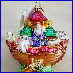 XL 7 VTG NWT CHRISTOPHER RADKO Christmas Ornament TWO BY 2 NOAHS ARK 01-0214-0